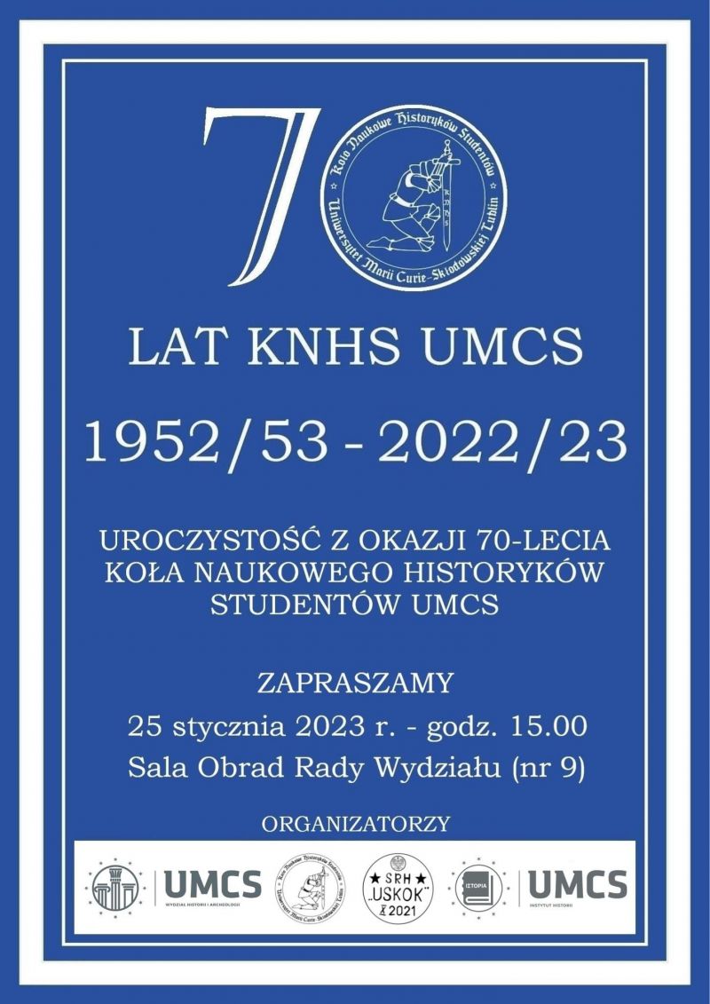 70-lecie Koła Naukowego Historyków Studentów UMCS