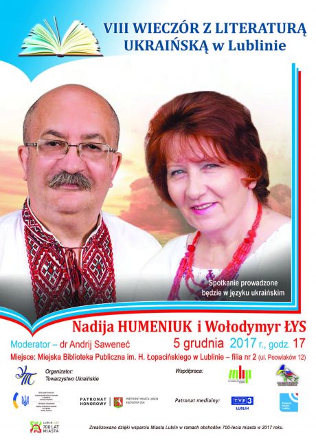 VIII Wieczór z literaturą ukraińską w Lublinie Nadija Humeniuk i Wołodymyr Łys